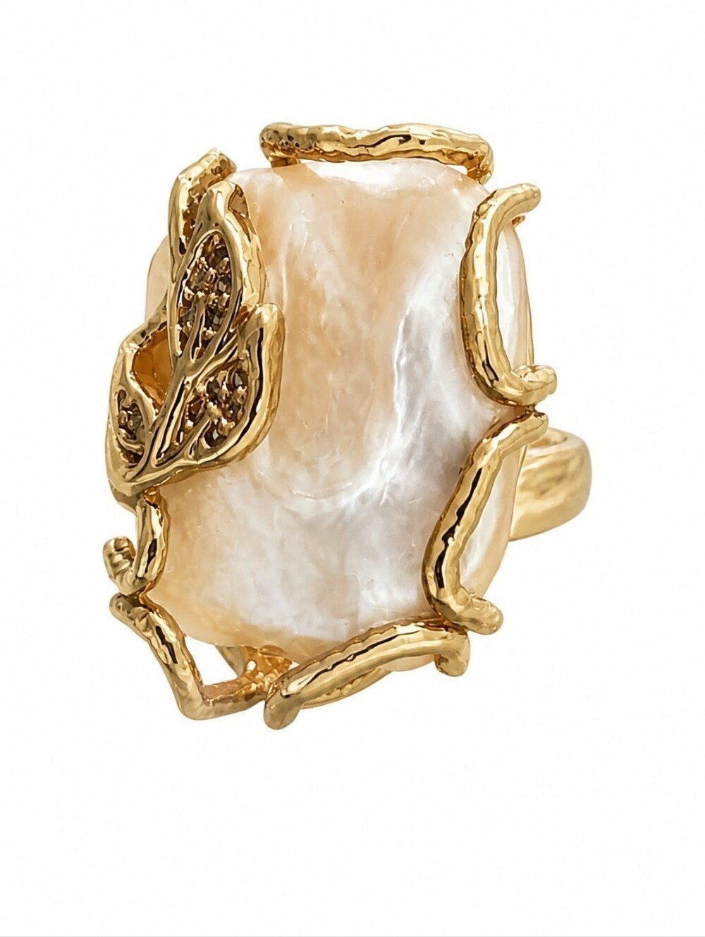 Mia Fiore Nwot Gold Pearl Statement Ring - Women Jewelry